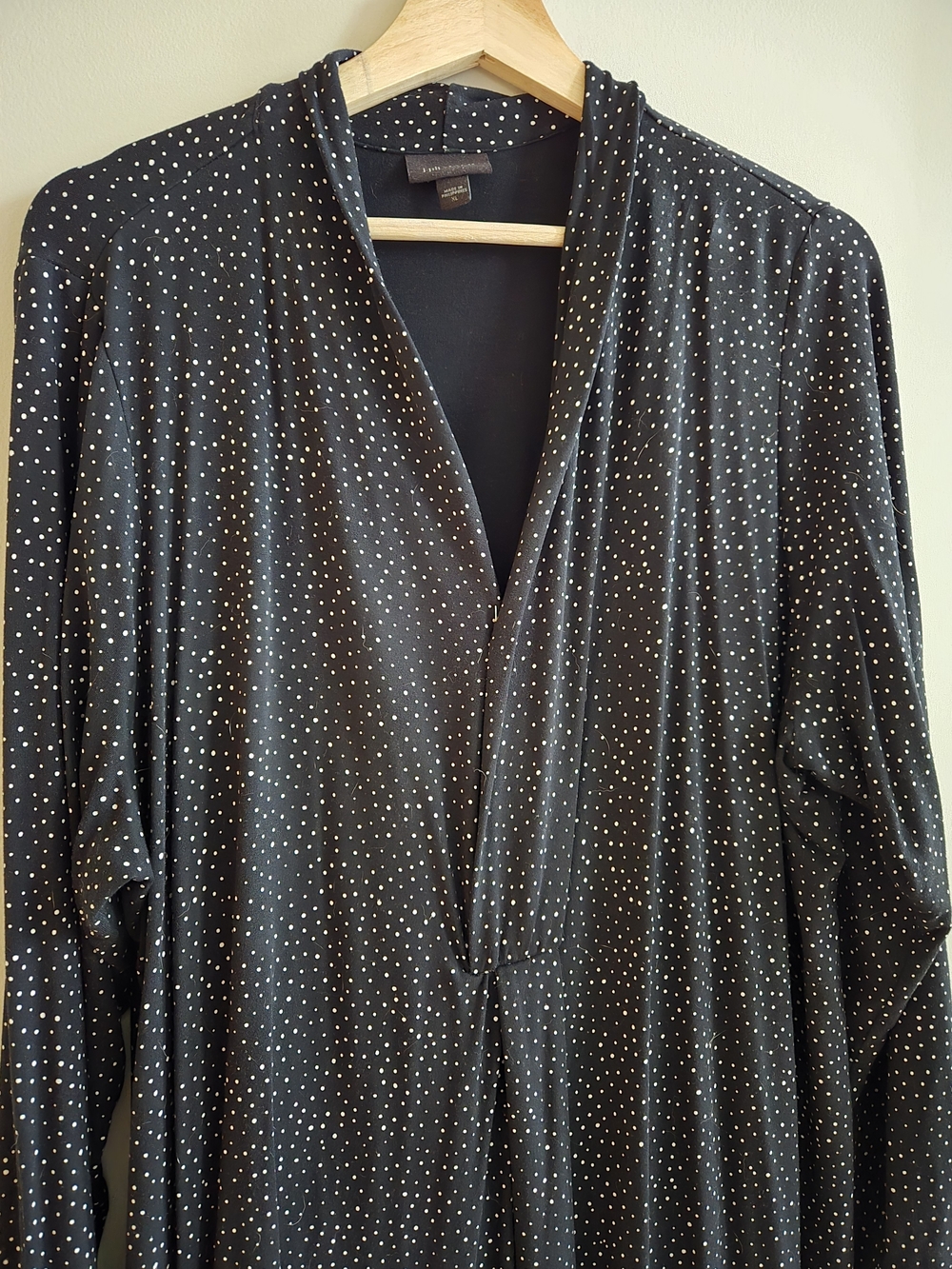J.Jill Women’s Black & White Polka Dot Wrap Dress